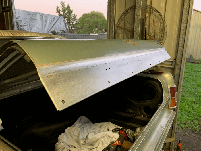 EH Holden Boot Rust Repair Section - HOLDEN Letters Only