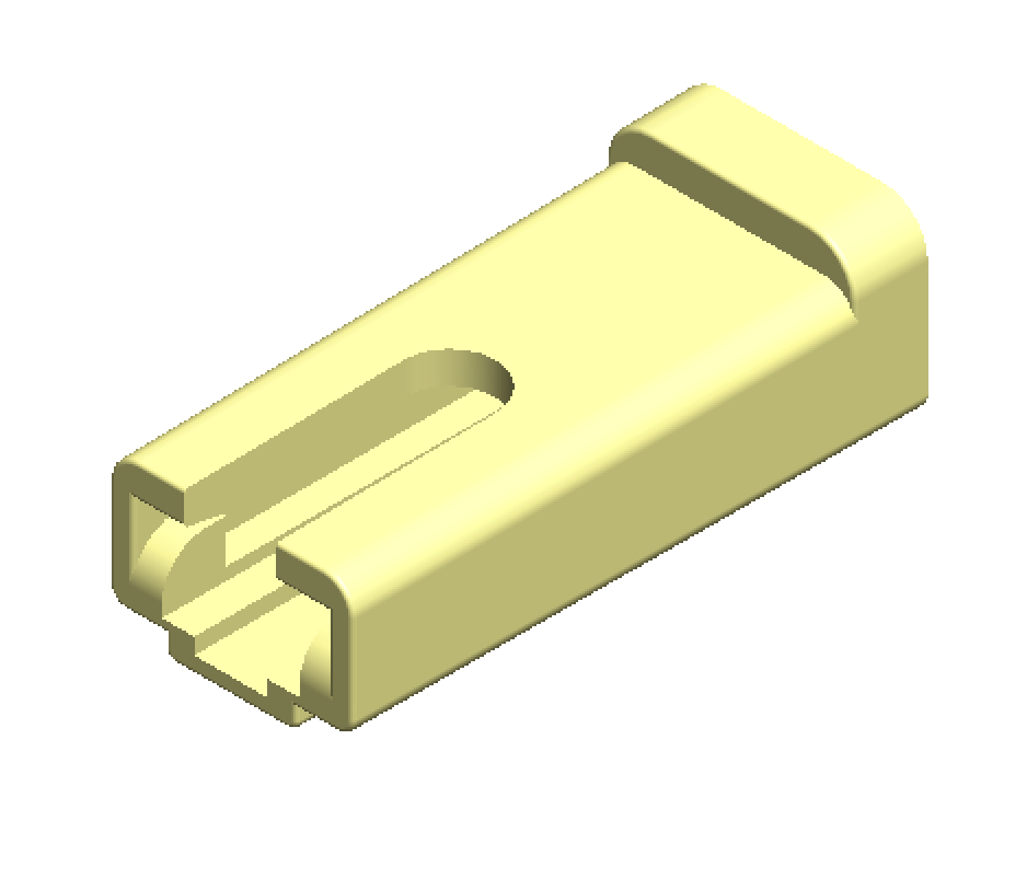 1-way connector, angled view