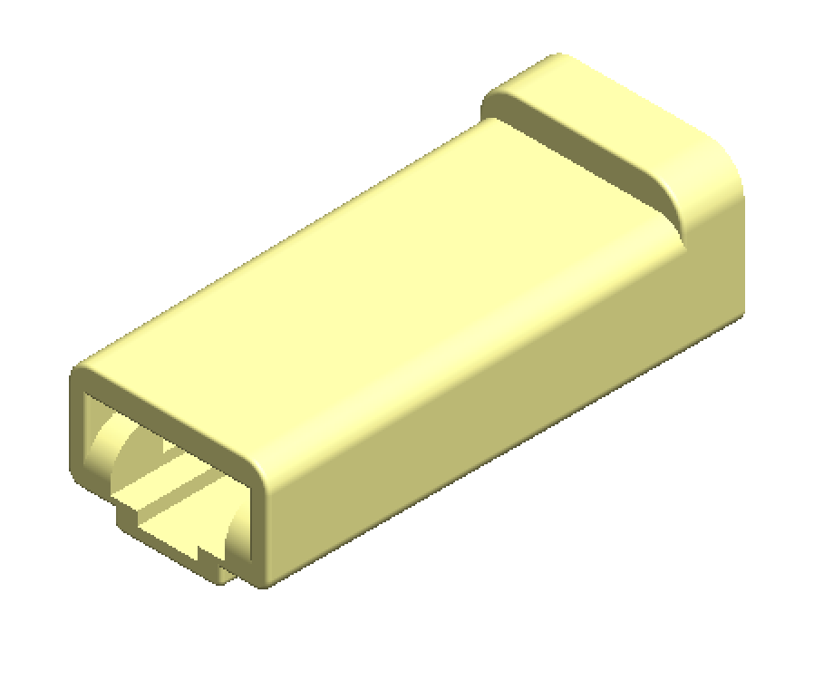 1-way connector, angled view