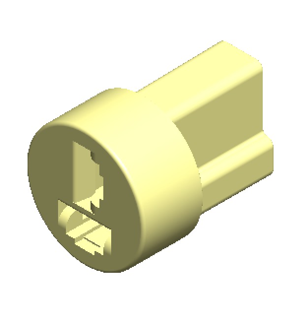 2-way connector, angled view