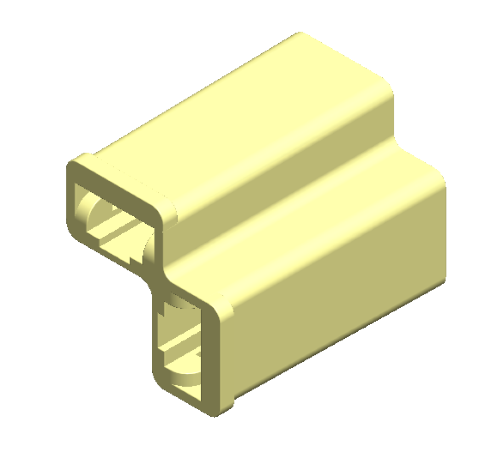 2-way connector, angled view