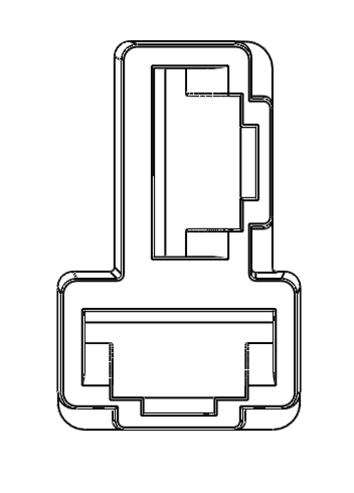 2-way connector, front view