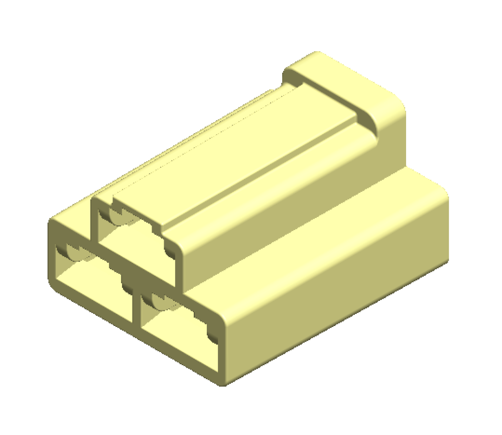 3-way connector, angled view