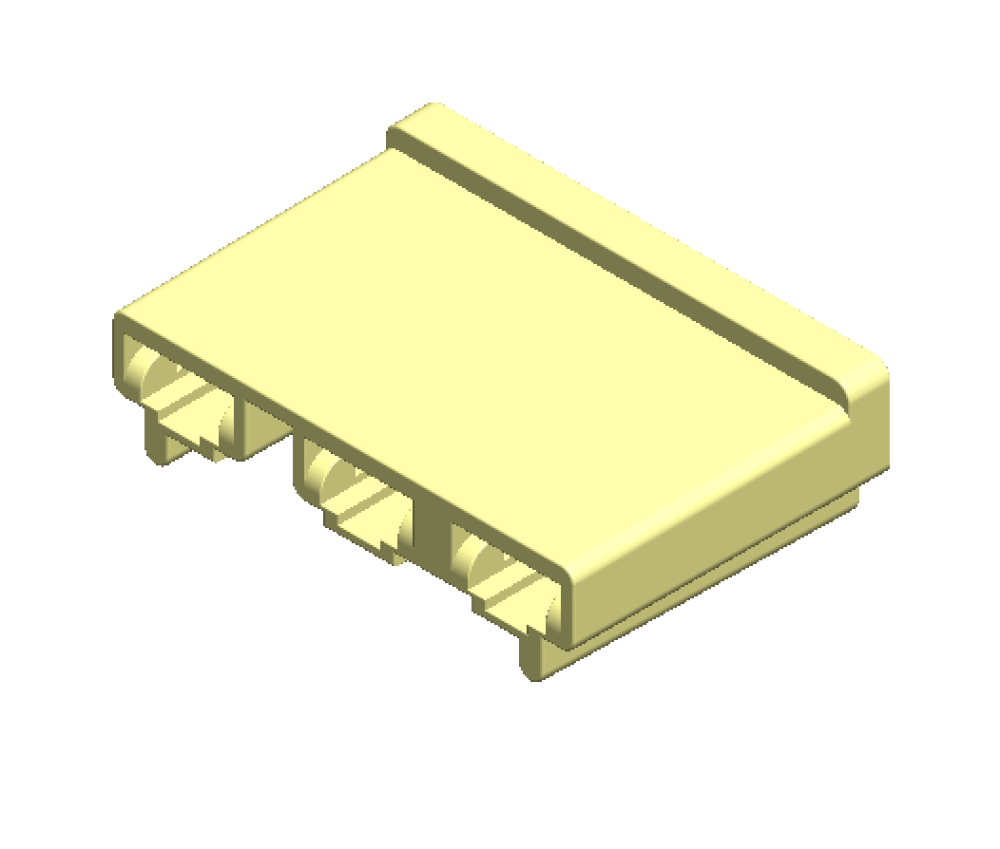 3-way connector, angled view