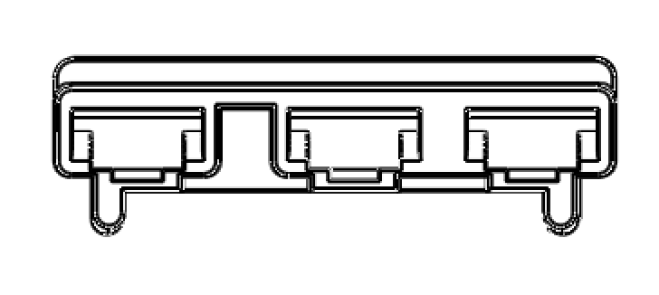 3-way connector, front view