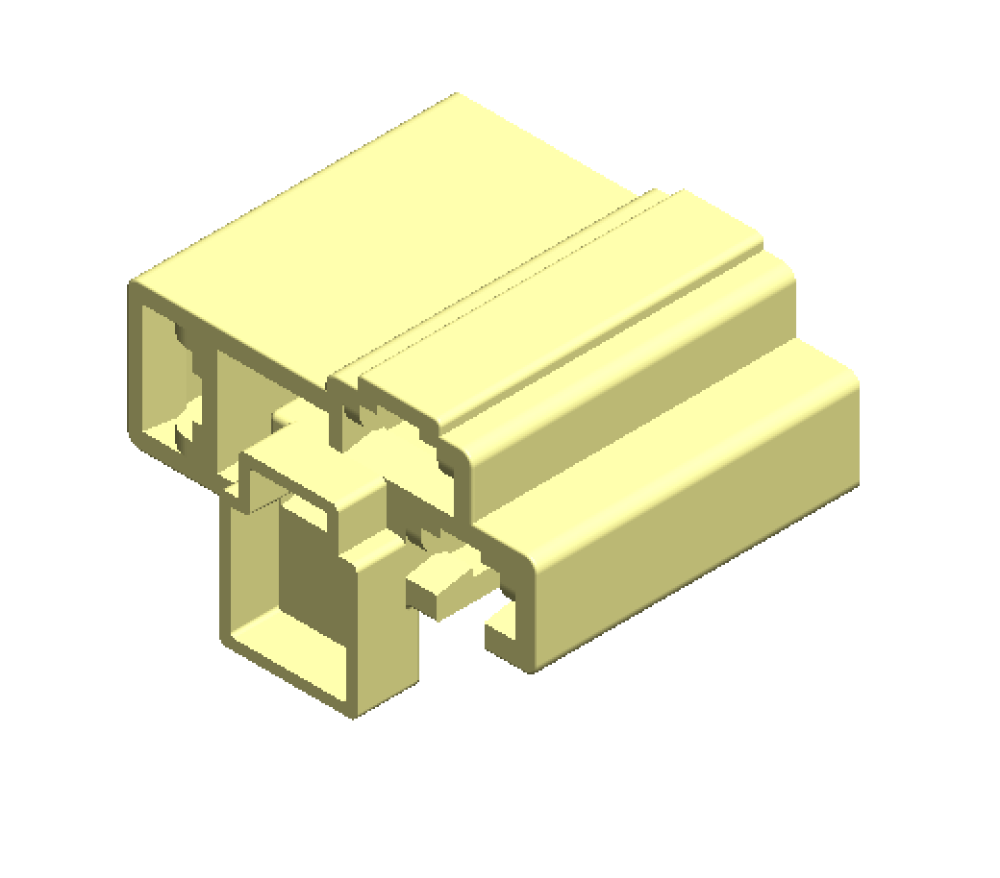 4-way connector, angled view