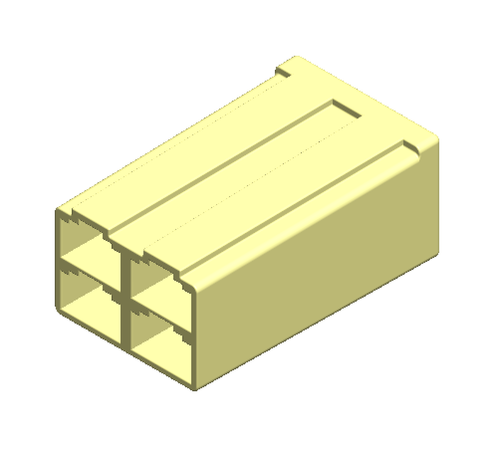 4-way connector, angled view