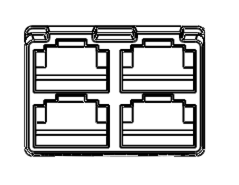 4-way connector, front view