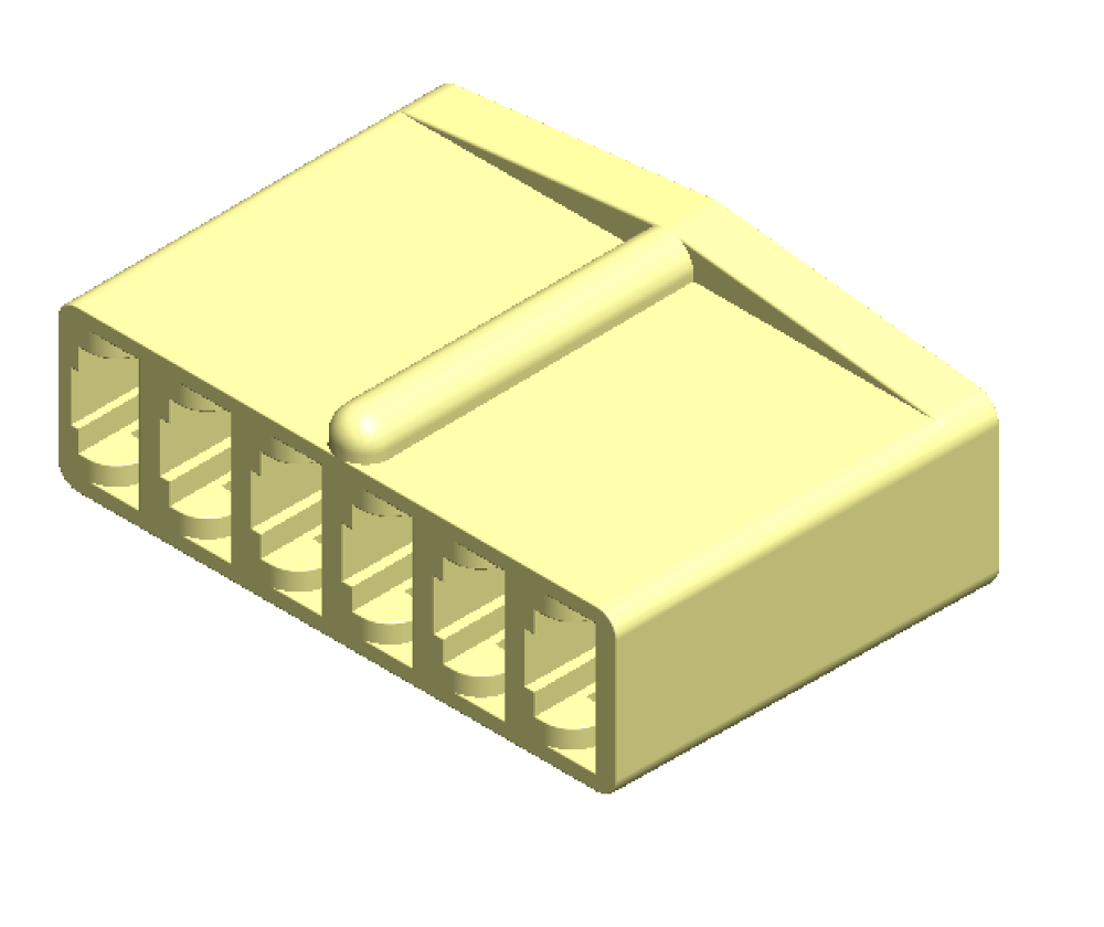 6-way connector, angled view