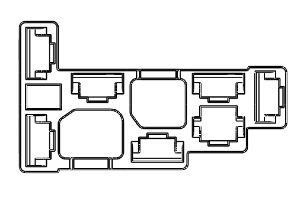 7-way connector, front view