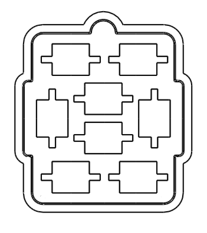 8-way connector, front view