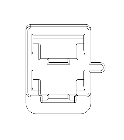 2-way connector, front view