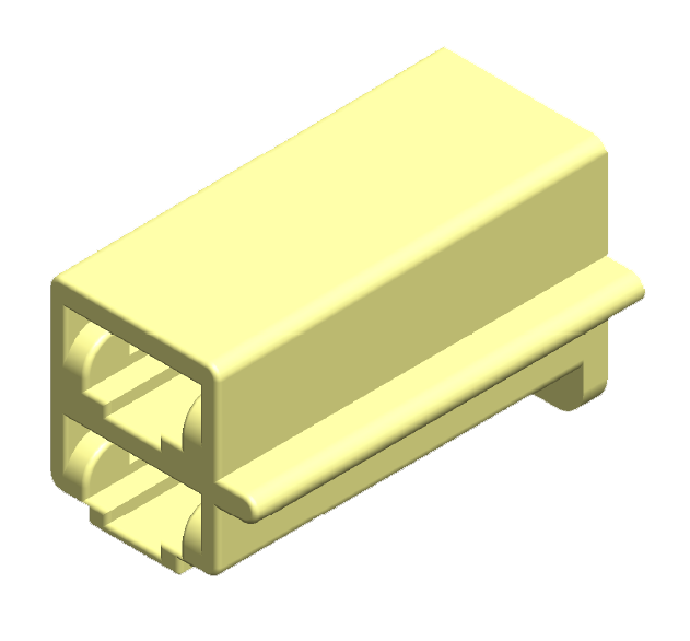 2-way connector, angled view